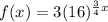 f(x)=3(16)^{\frac{3}{4} x