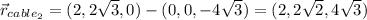 \vec{r}_{cable_2} = (2,2\sqrt{3},0) - (0,0,-4\sqrt{3})=(2,2\sqrt{2},4\sqrt{3})