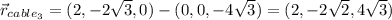 \vec{r}_{cable_3} = (2,-2\sqrt{3},0) - (0,0,-4\sqrt{3})=(2,-2\sqrt{2},4\sqrt{3})