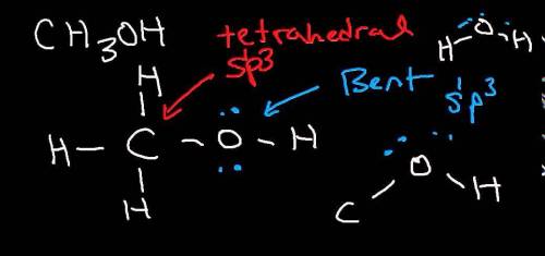 Determine the molecular geometry of ch3oh (skeletal structure h3coh). indicate the geometry about ox