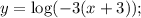 y=\log (-3(x+3));