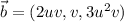 \vec b=(2uv,v,3u^2v)