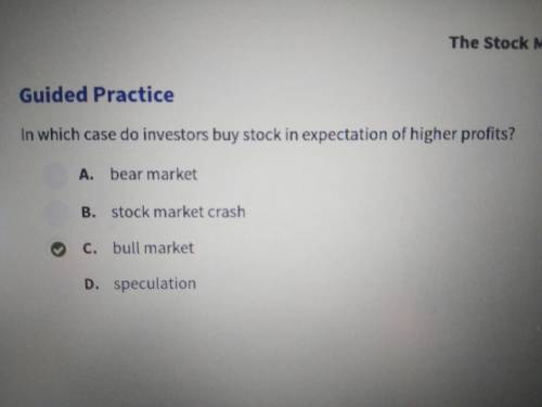 In which case do investors buy stock in expectation of higher profits