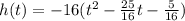 h(t)=-16(t^2-\frac{25}{16}t-\frac{5}{16})