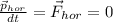 \frac{\vec{p}_{hor}}{dt}= \vec{F}_{hor}=0