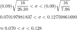 ( 0.09)\sqrt{\dfrac{16}{26.30}}