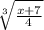 \sqrt[3]{ \frac{x + 7}{4}}
