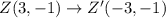 Z(3,-1)\rightarrow Z'(-3,-1)
