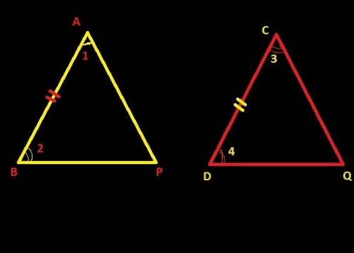 Given:  1 = 4 2 = 3 prove:  ab = cd which of the following triangle congruence theorems would be use