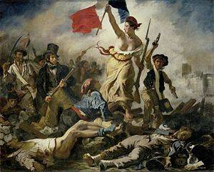 Why is liberty leading the people by eugène delacroix considered an example of romantic art?