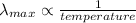 \lambda _{max}\propto \frac{1}{temperature}