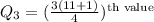 Q_3=(\frac{3(11+1)}{4})^{\text{th value}}