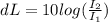 dL= 10 log (\frac{I_2}{I_1})