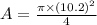 A=\frac{\pi\times(10.2)^{2}}{4}