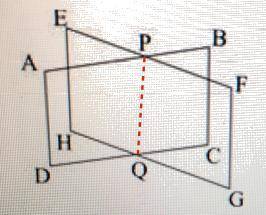Look at the planes abcd and efgh shawn below:  (attached)  the two planes intersect along which of t
