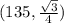 (135\degree,\frac{\sqrt{3}}{4})