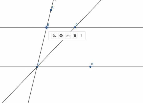 (01.07 mc) lines bc and ed are parallel. they are intersected by transversal ae, in which point b li