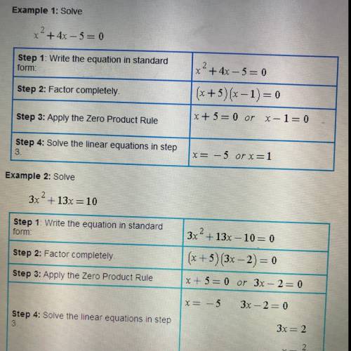 What are the steps to solving a quadratic equation