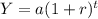 Y=a(1+r)^t