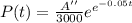 P(t) = \frac{A''}{3000} e^{e^{-0.05t}}