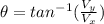 \theta=tan^{-1}(\frac{V_{y}}{V_{x}})