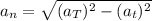 a_{n} = \sqrt{(a_{T})^{2} -(a_{t})^{2} }