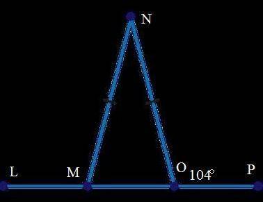 Given δmno, find the measure of ∠lmn. triangle mno with segment lm forming a straight angle with seg