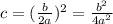 c=(\frac{b}{2a}) ^{2}=\frac{b^{2} }{4a^{2} }