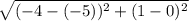 \sqrt{(-4-(-5))^2+(1-0)^2}