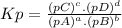 Kp = \frac{(pC)^c.(pD)^d}{(pA)^a.(pB)^b}