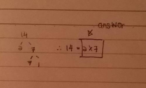 Write the number 14 as a product of prime factors
