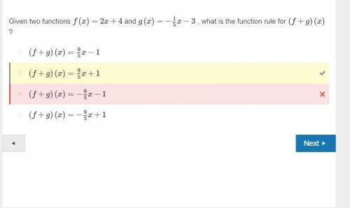 Will mark brainliest if right!  given two functions  f(x)=2x+4  g(x)=−15x−3 what is the function rul