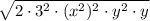 \sqrt{2\cdot 3^2\cdot (x^2)^2\cdot y^2\cdot y}