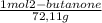 \frac{1mol2-butanone}{72,11g}
