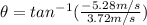 \theta = tan^{-1}(\frac{-5.28m/s}{3.72m/s})
