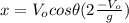 x=V_{o}cos \theta (2\frac{-V_{o}}{g})