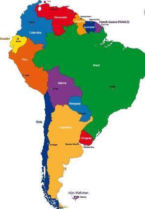 Verdadero o falso ?  1.chile está al norte de colombia 2. colombia está al oeste de venezuela 3. can
