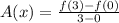 A(x) = \frac{f(3) - f(0)}{3 - 0}