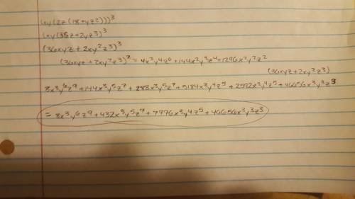 (50 pts trick question) simplify the current expression. (xy(2z(18 + yz²³ i want full work for full