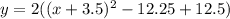 y = 2((x+3.5)^2-12.25+12.5)