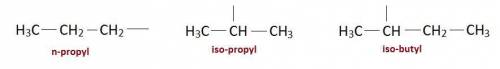 Draw isopropyl and isobutyl alkyl groups