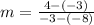 m=\frac{4-(-3)}{-3-(-8)}