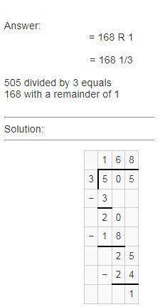 Josey got an answer of 167 r4 for 3 divide for 505.explain and correct josey error