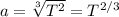 a=\sqrt[3]{T^{2}}=T^{2/3}