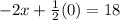 -2x+\frac{1}{2}(0)=18