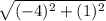 \sqrt{(-4)^{2} +(1)^{2} }