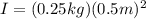 I = (0.25 kg)(0.5m)^2