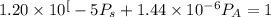 1.20\times 10^[-5} P_s  + 1.44\times 10^{-6}P_A = 1