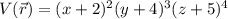 V(\vec{r})= (x+2)^2 (y+4)^3 (z+5)^4