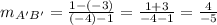 m_{A'B'}=\frac{1-(-3)}{(-4)-1}=\frac{1+3}{-4-1}=\frac{4}{-5}